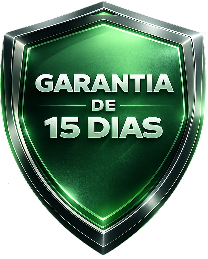 Escudo 3D com o texto Garantia de 15 dias
